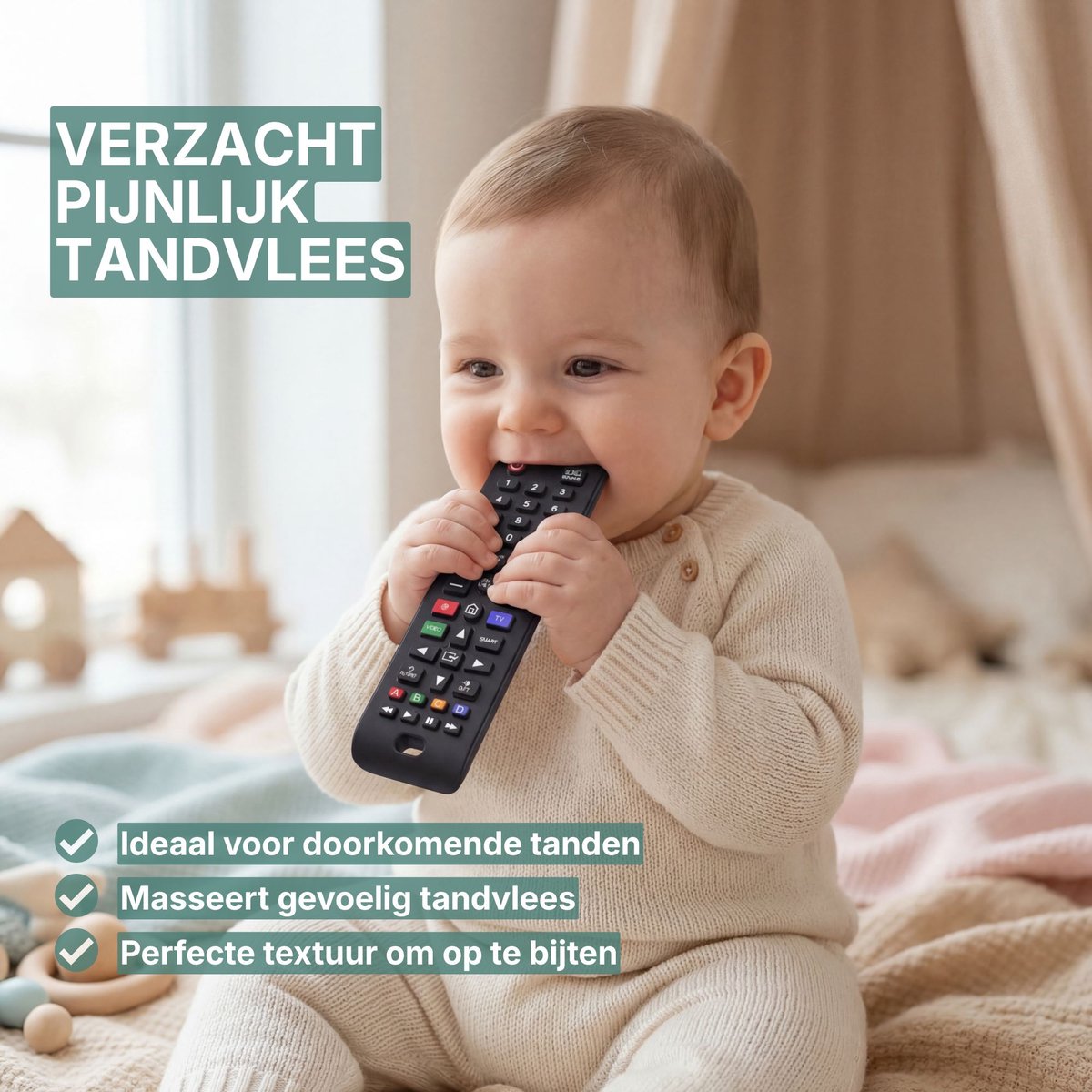 Broemba Baby Afstandsbediening + Baby Telefoon - 100% Siliconen Educatief Speelgoed - afbeelding 3