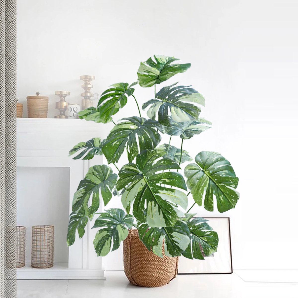 Boncy® Premium Kunstplant in pot - 120 cm Monstera Kunst plant - afbeelding 3