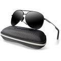 Traveltime® - Piloten Zonnebril - Gepolariseerd - Dames / Heren - Unisex - met Volledig Cadeaupakket - Zwart - afbeelding 1