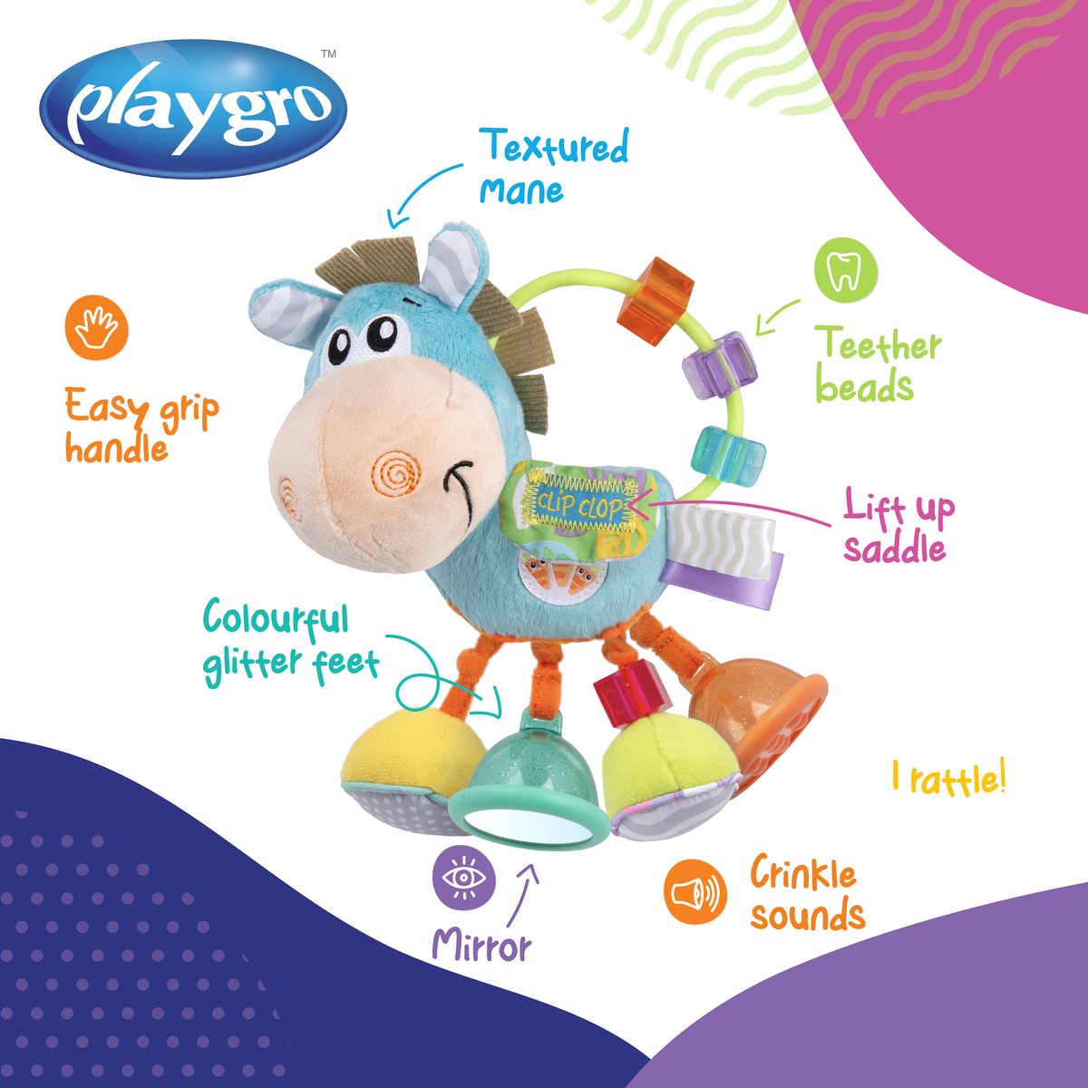 Playgro Clip Clop Rammelaar - afbeelding 2