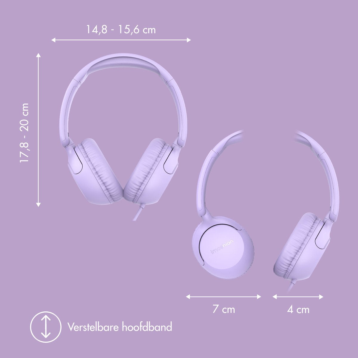 imoshion Kinder Koptelefoon met Draad - Met Decibelbegrenzer en Stickervellen - Koptelefoon Kinderen met AUX Kabel - afbeelding 4