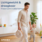 Aironex Opvouwbare Draagbare Ventilator – Stille Tafelventilator & Staande Ventilator – USB Oplaadbaar en Draadloos met LED-licht – Compacte Mini Ventilator voor Bureau, Slaapkamer, Thuis, Kantoor & Camping - Ventilatoren - afbeelding 4
