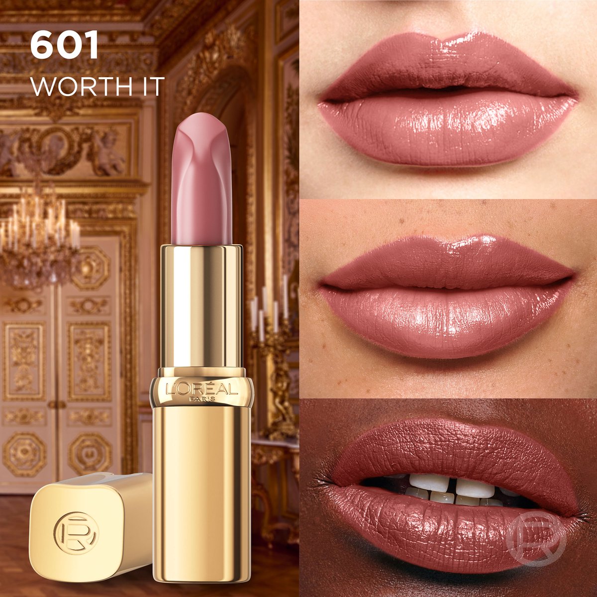 L’Oréal Paris Color Riche Satin Nude lipstick - 601 Worth it - Nude lippenstift - Formule verrijkt met arganolie - 4,54 gr. - afbeelding 3