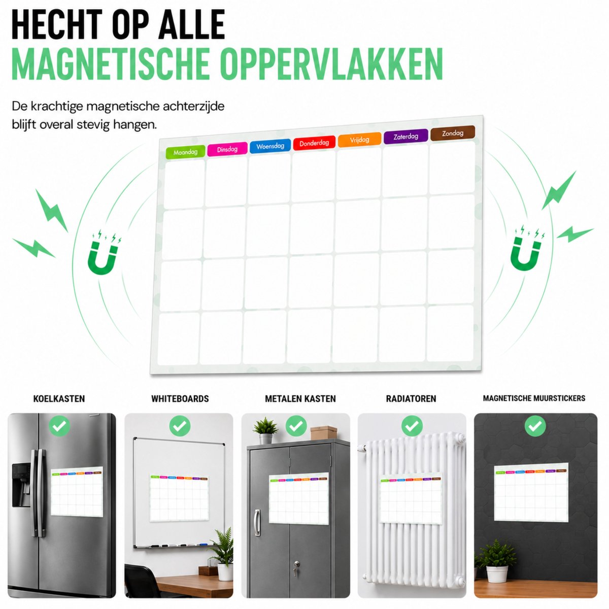 Brute Strength - Magnetisch Weekplanner whiteboard (8) - A4+ (33 x 21 cm) - Planbord - afbeelding 4