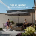 LifeGoods Parasol - Tuin - 205x136cm - 30° Kantelbaar - Waterdicht - UPF50+ - Donkergrijs - afbeelding 2