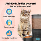 Jake and Jacky Automatische Voerbak - Inclusief 2 RVS Voerbakken & 2 Slowfeeders - Voerautomaat & Anti-Schrokbak - Voerdispenser Kat en Hond - Eetbak voor Katten & Honden - 5 Liter - Zwart - afbeelding 2
