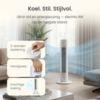 Energiezuinige Ventilator - Torenventilator met 3 blaasstanden en oscilatie - Slaapkamer - Wit - JAP Quebec - afbeelding 5