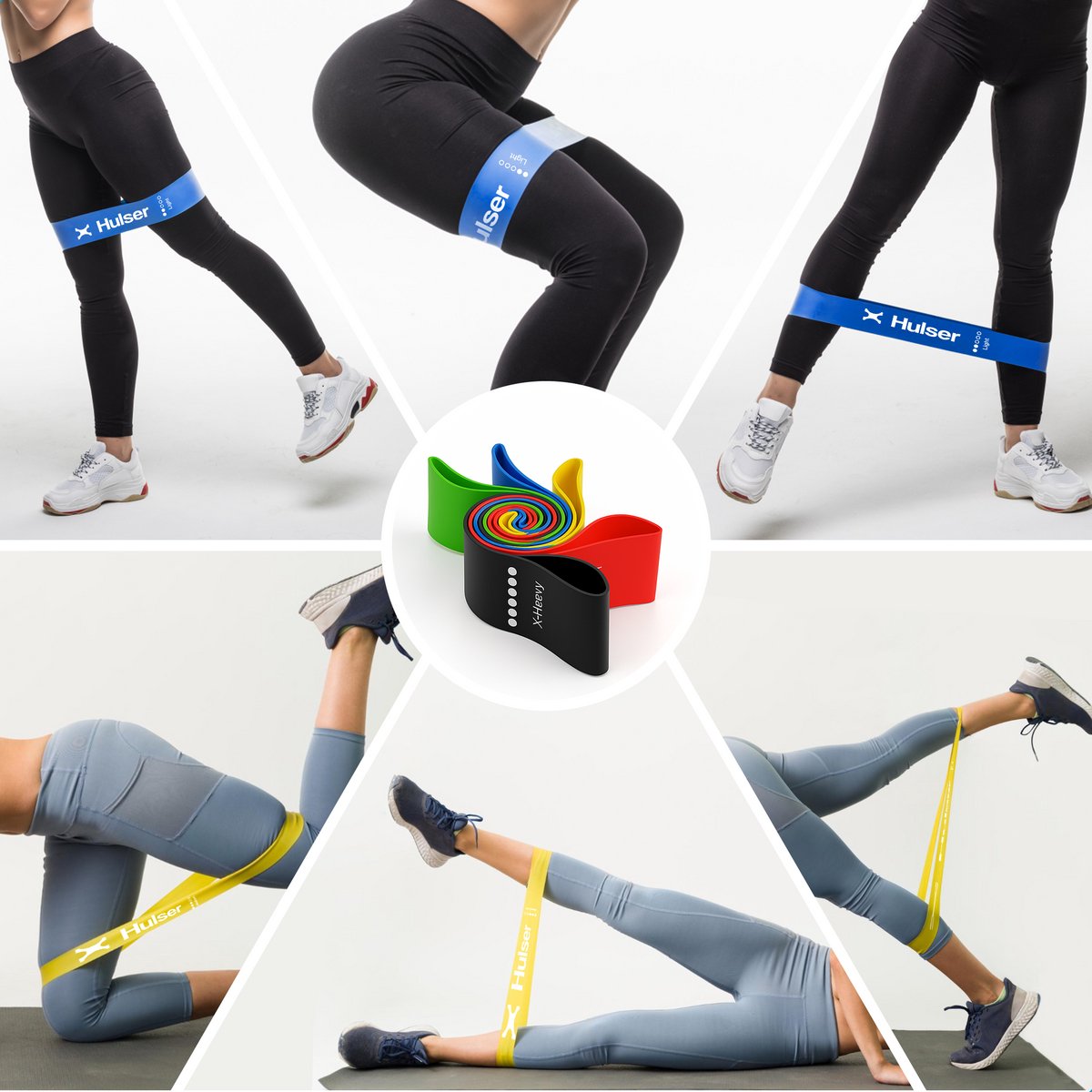 Hulser Mini resistance band set 5-delig - 2 tot 18 kg - 30 cm - Met digitale startgids - afbeelding 5