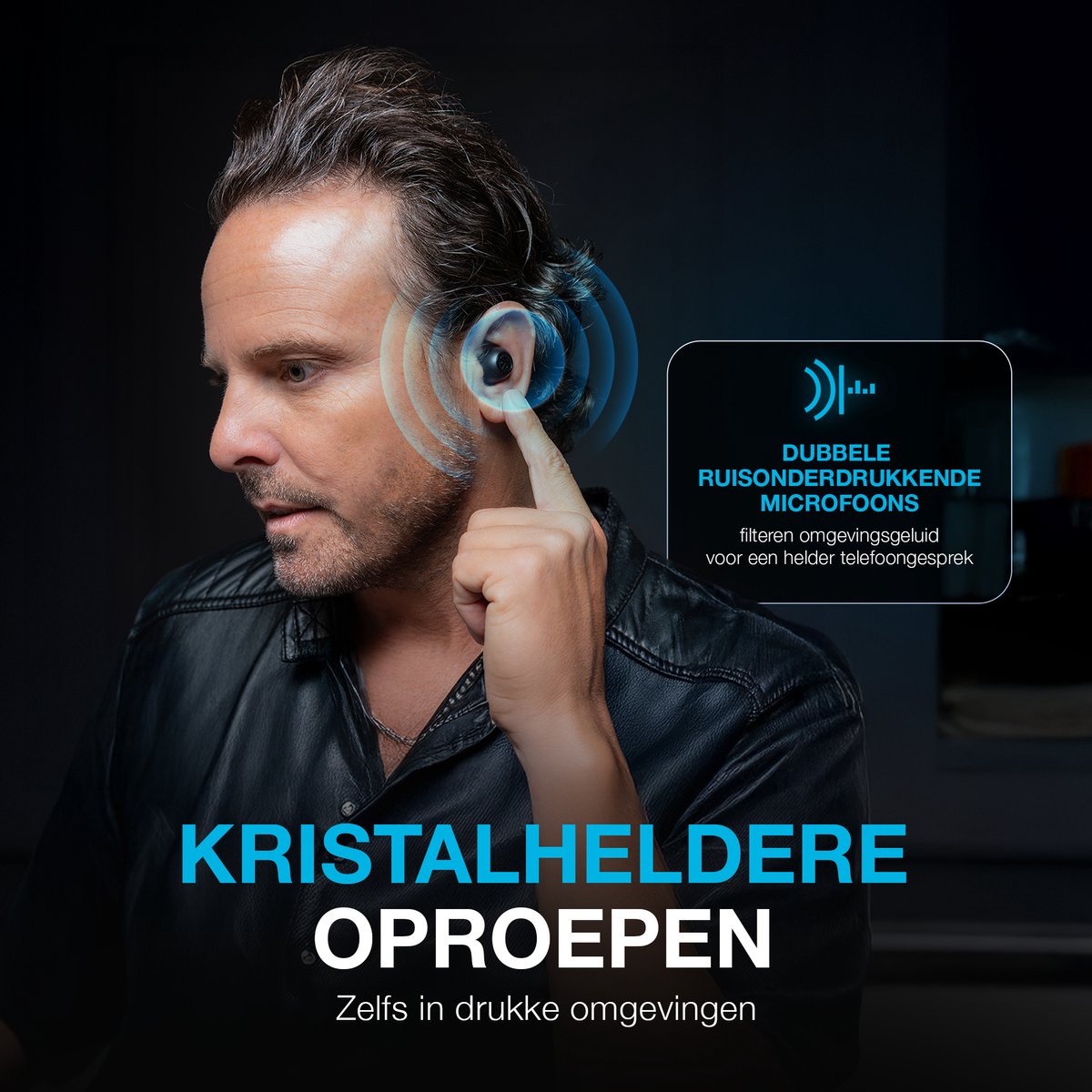 JLab Go Pop ANC Draadloze Oordopjes - Noise Cancelling Oortjes Draadloos - 24 uur Batterijduur - Bluetooth Multipoint - Met Microfoon - Geschikt voor Android en Apple - Zwart - afbeelding 4
