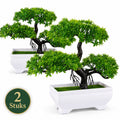 Boncy® Premium Bonsai Kunstplant in pot - 2 stuks Kunstplanten - Nep planten voor Binnen en Buiten - Kamer Decoratie - Nepplanten Kunst plant Boompje - Kunstbloemen - afbeelding 1