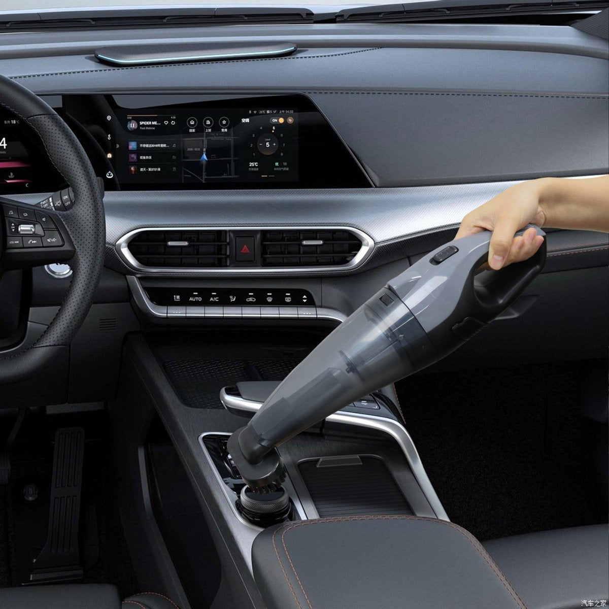STAUS&BACH Kruimelzuiger met licht - Kruimeldief snoerloos - Handstofzuiger voor auto - SuperNova - Zwart/Grijs - afbeelding 3