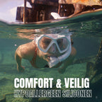 ReefTourer Snorkelset Volwassenen - Hypoallergene siliconen duikbril met snorkel, premium snorkelmasker twee vensters - Zwart - RC-0107 BKBK - afbeelding 3