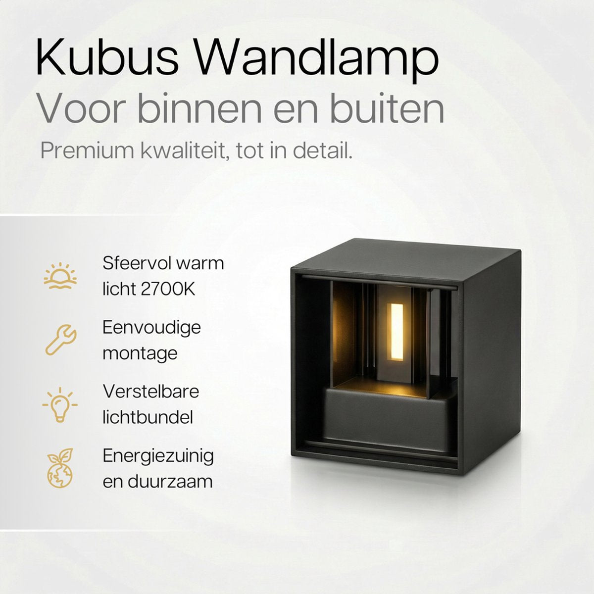 Luminize Wandlamp Zwart 2 stuks - 12w - geschikt voor binnen en buiten - afbeelding 4