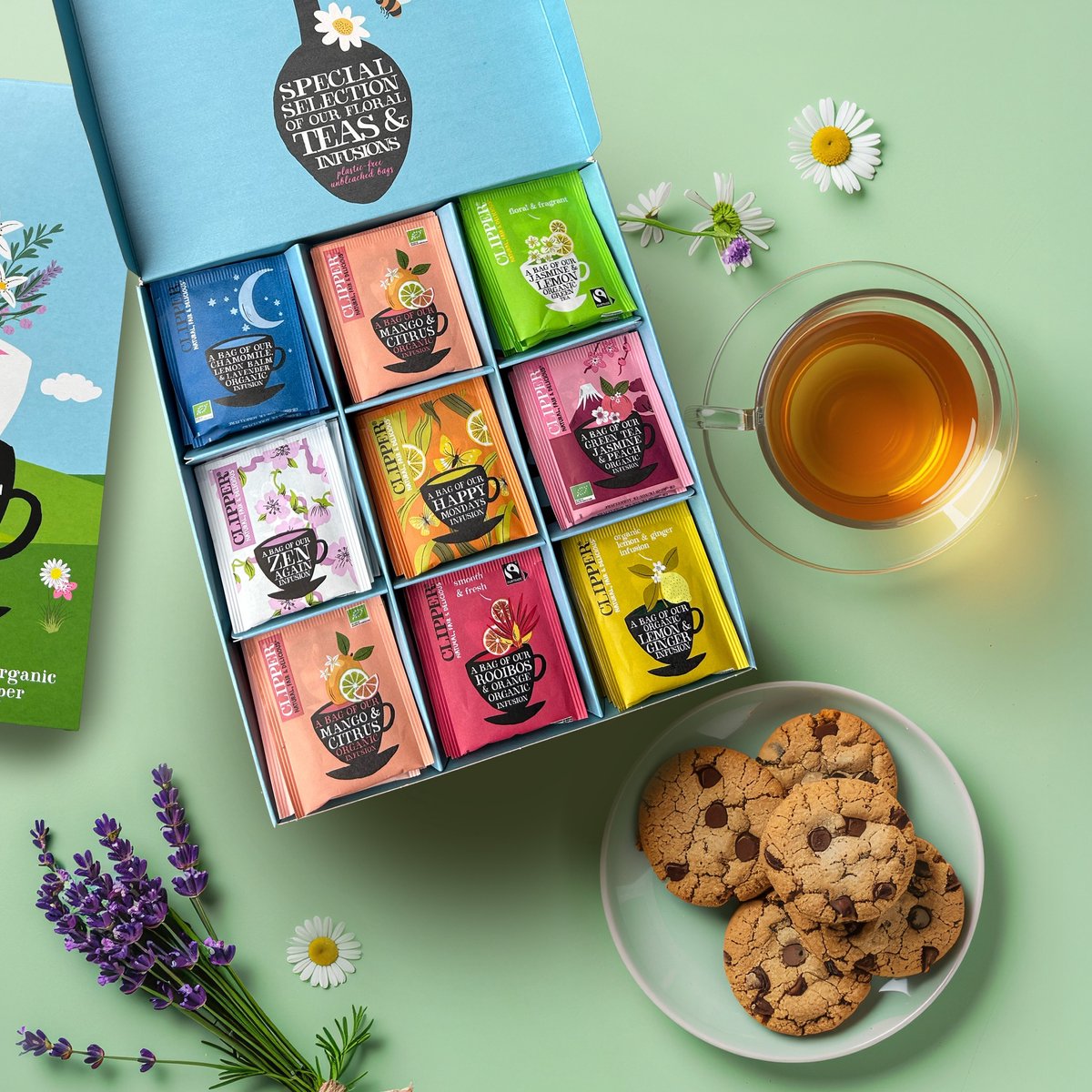 Clipper Thee Cadeaupakket - Biologische Kruidenthee - Floral Giftbox met 9 heerlijke smaken - afbeelding 3