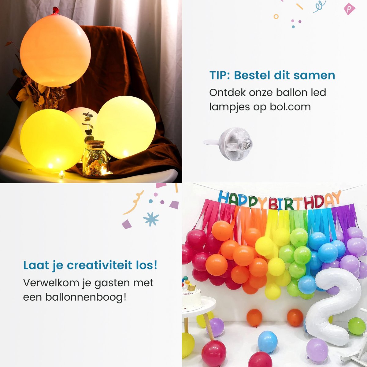Partizzle 100 stuks Gekleurde Regenboog Latex Ballonnen - Ballonnenboog - Verjaardag / Carnaval Party Versiering - Helium Geschikt - 30 CM - afbeelding 5