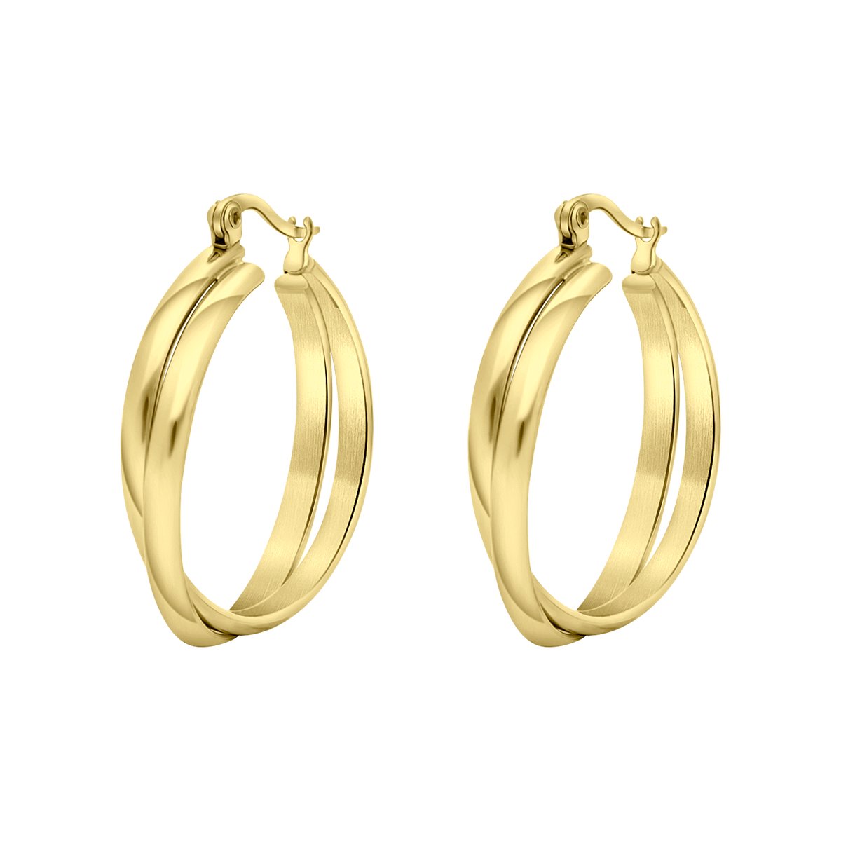 Lucardi Dames Goldplated oorbellen Zuria - Oorbellen - Cadeau - Staal - Goudkleurig - afbeelding 1