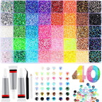 Luxe Strasssteentjes Set - 32.000 Stuks - 40 Kleuren - XXL DIY Rhinestones Kit met 3x 10ml Lijm - Plaksteentjes voor Kleding, Mokken, Schoenen & Nagels - Hobby Pakket - 0.3 cm - afbeelding 1