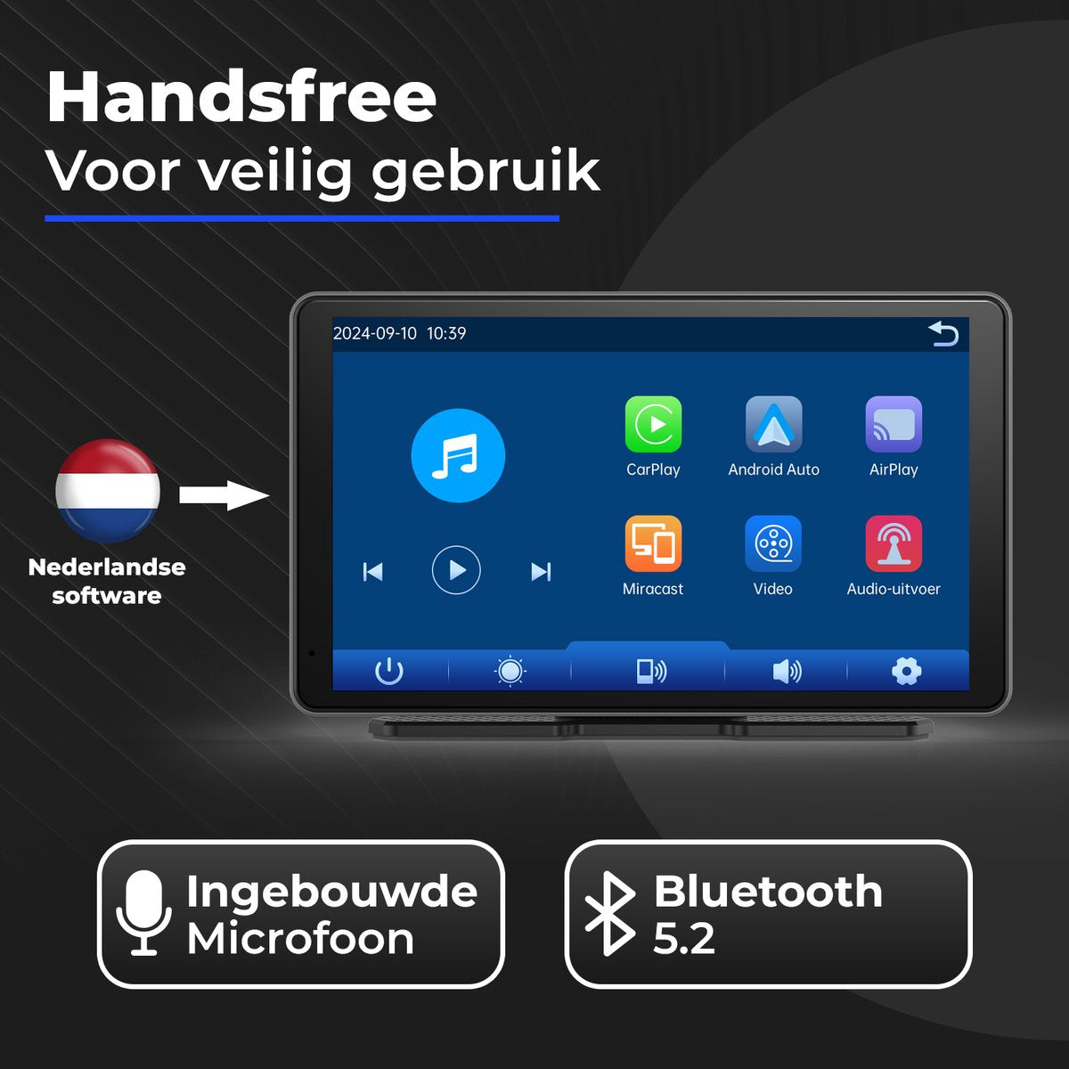 CarMe CarPlay Scherm 7 Inch - Apple CarPlay & Android Auto (Draadloos) - Touchscreen - Navigatiesysteem auto - Geschikt voor Apple CarPlay & Android Auto - Android Auto scherm - afbeelding 4