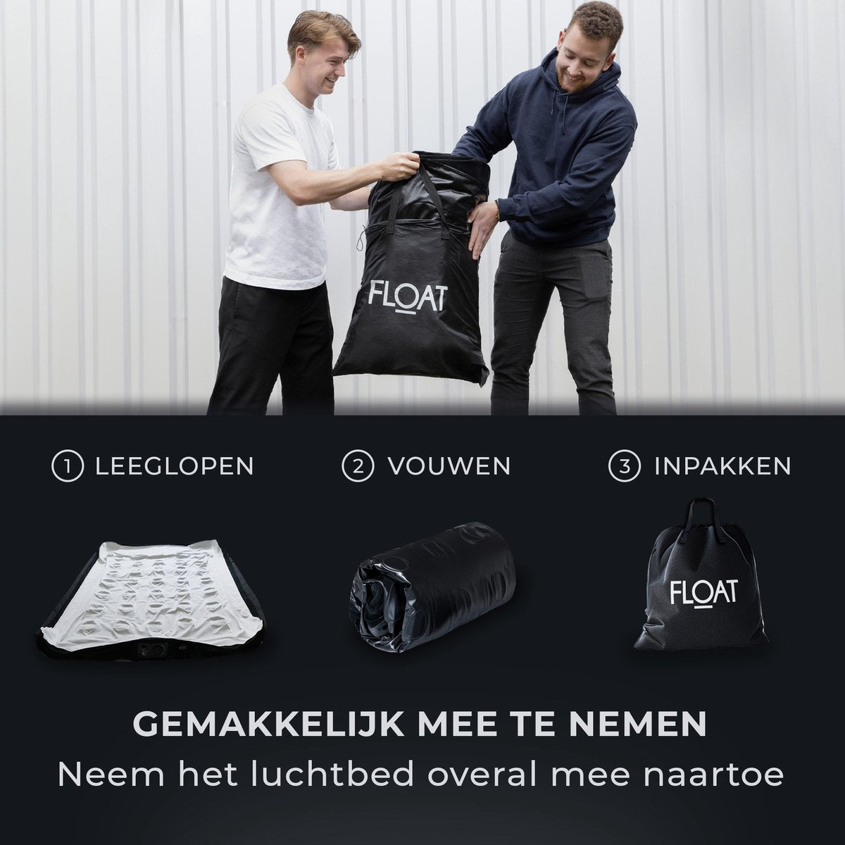 FLOAT - 1 Persoons luchtbed met ingebouwde elektrische pomp - 203x99x45 cm - Opbergzakken, draagtas en reparatiekit - Zelfopblazend hoog eenpersoons luchtmatras - Queen Logeerbed - VersaVento - afbeelding 5