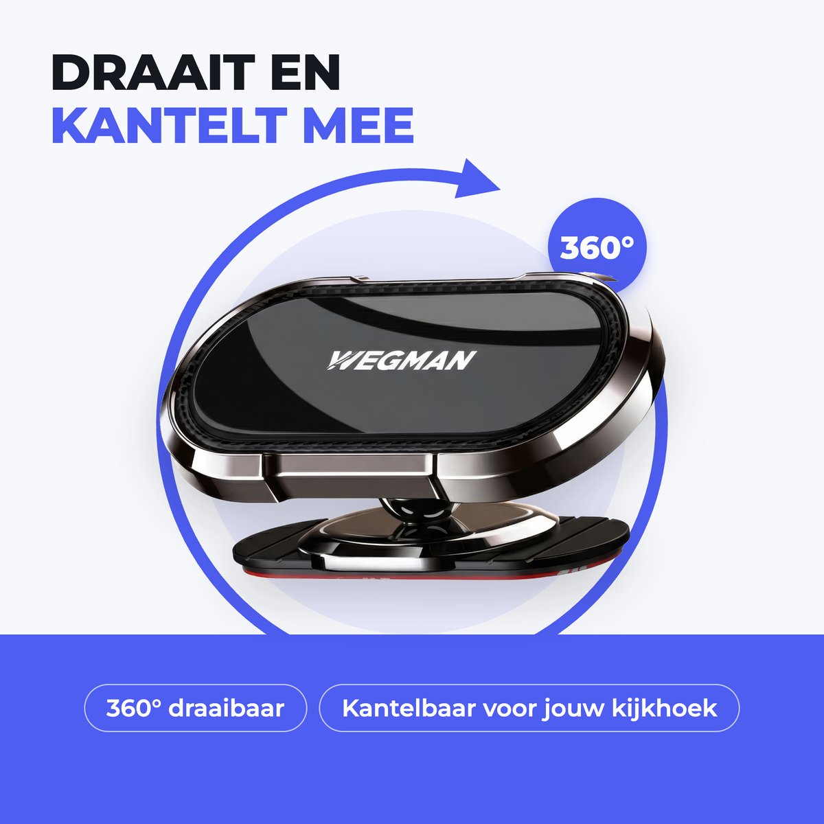 Wegman Telefoonhouders Auto Magnetisch - Dashboard - Off-Road & Drempel Proof Magneet - GSM Houder Mobiel Carkit - afbeelding 4