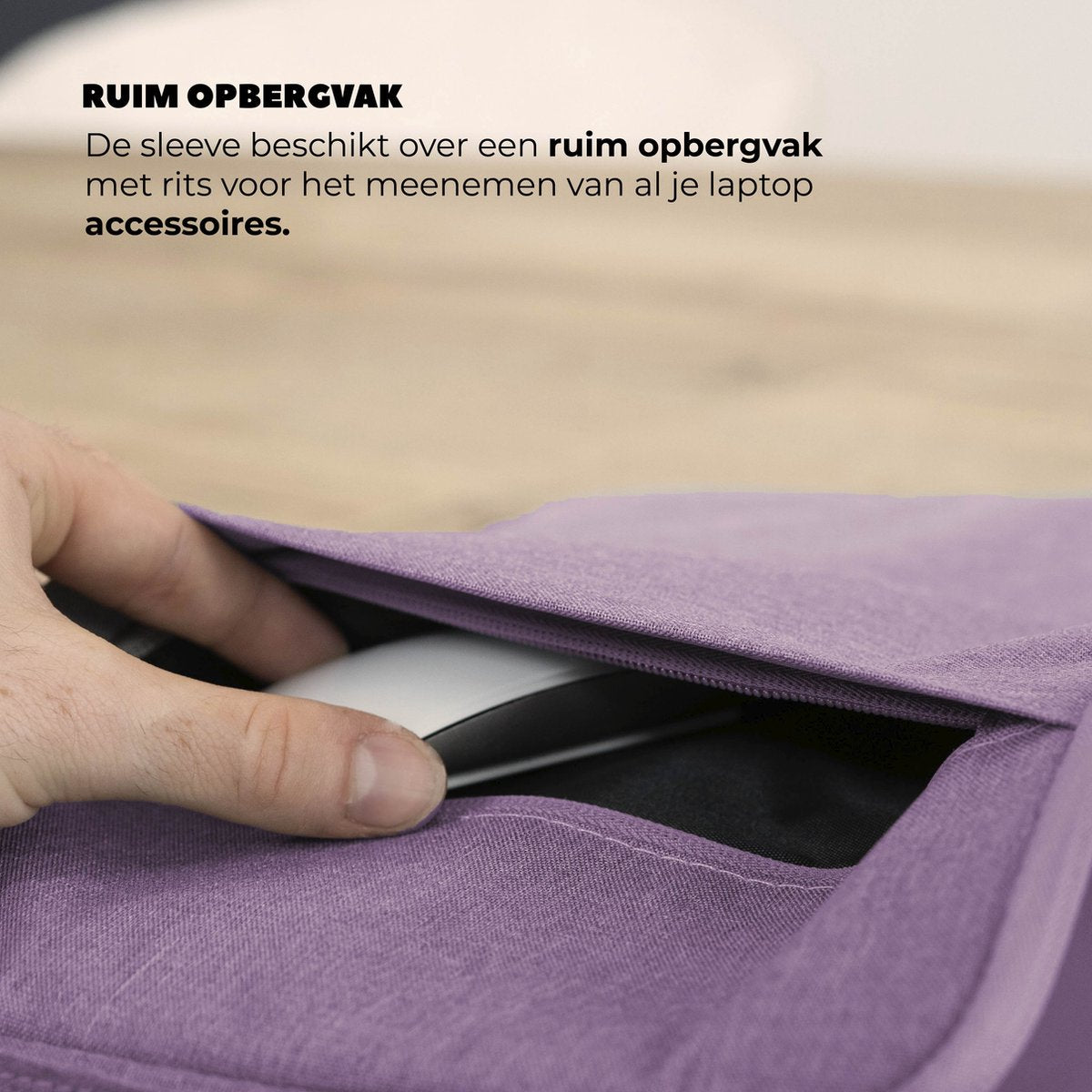 Coverzs Luxe Laptoptas - 15.6 inch & 17 inch - Paars - afbeelding 5