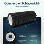 Hulser Foam Roller 33 cm - Massage roller - Fitness en Yoga foamroller - Zwart - afbeelding 5