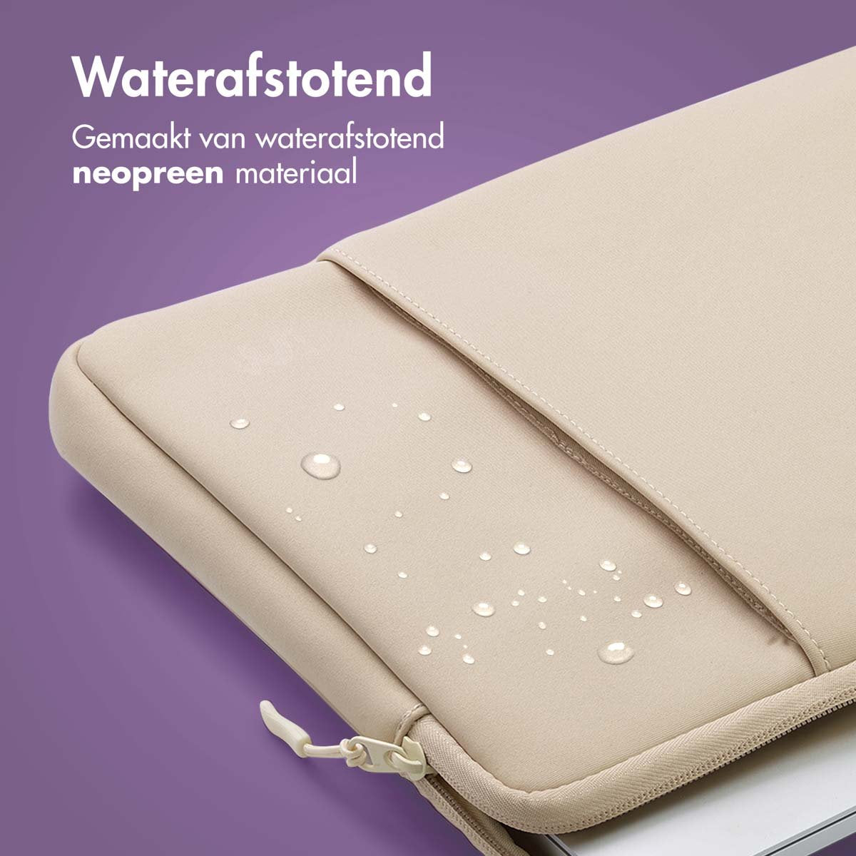 imoshion Laptop sleeve met vak - Laptop Hoes geschikt voor 14 / 14.2 inch - Sandstone - afbeelding 2