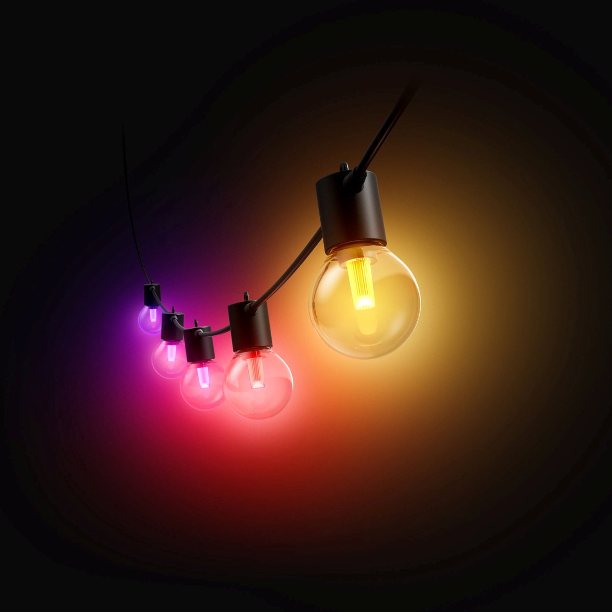 Philips Hue Festavia Lichtslinger 20 Globelampen - Wit en Gekleurd Licht - Incl. Hue Dimmer Switch - afbeelding 2