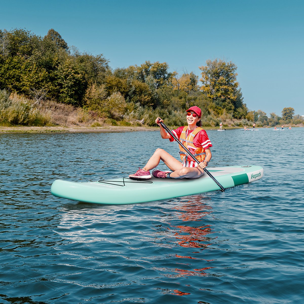 LifeGoods SUP Board Allround Compact - 120 KG Draagkracht - 300 x 76 cm - Opblaasbaar - Compleet SUP pakket - Mintgroen - afbeelding 4