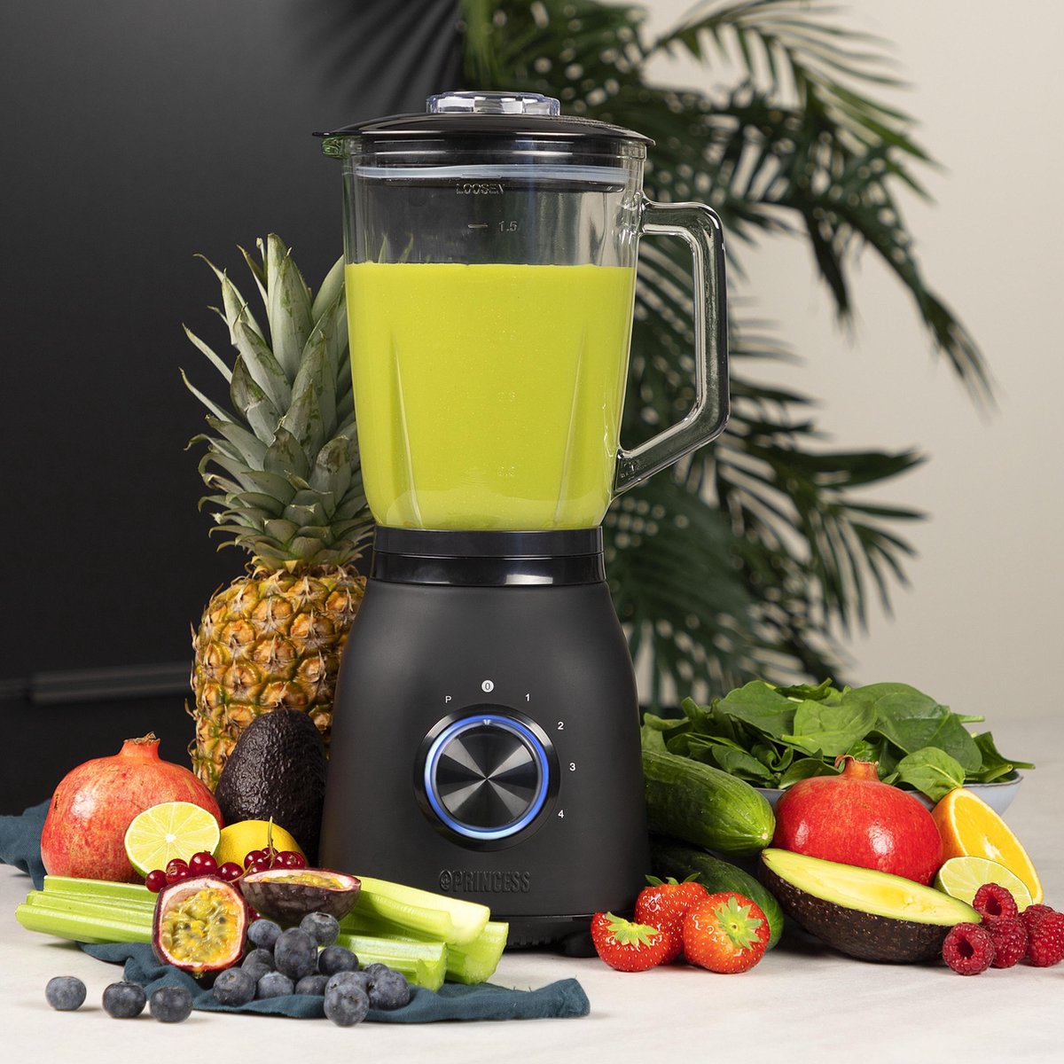 Princess 212092 Black Steel Blender 1000 - 4 Snelheden - Krachtig 1000W - 1.5 L - afbeelding 5