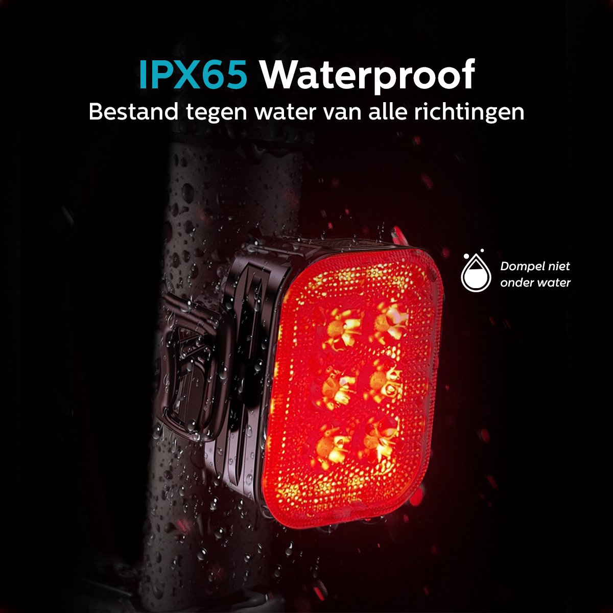 Inlustro LED Fietslamp Set - Voorlicht / Achterlicht - Fietslampjes Rood en Wit - Fietslicht Koplamp - Waterdicht / USB Oplaadbaar - afbeelding 2