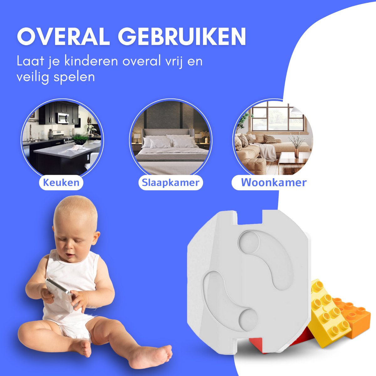 Hëndig Stopcontactbeveiliging 24 stuks - PAST ALLEEN IN NEDERLAND - Kinderbeveiliging - Stopcontactbeschermers - Met Verwijdertool - Wit - afbeelding 4
