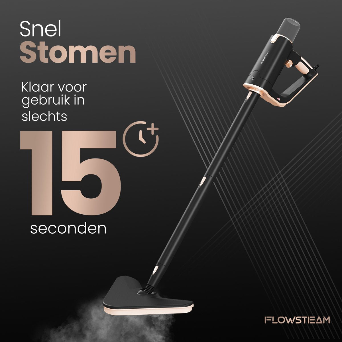 FLOWSTEAM® Luxe Stoomreiniger - 13 Opzetstukken - 120° Stoom – Tapijtreiniger – Vlekkenreiniger – Zetelreiniger - Handstoomreiniger – 5M Snoer - Inclusief 2 Microvezeldoekjes - afbeelding 4