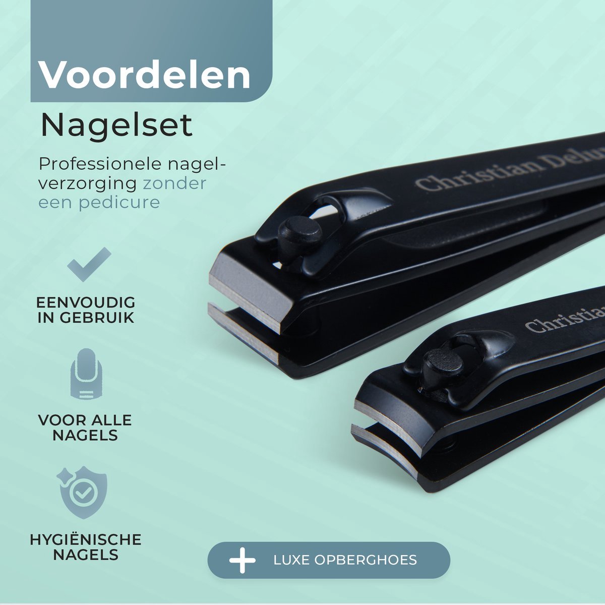 Christian Deluxe® Combo Nagelknipper Set met Nagelvijl – Nagelknipper - Teennagelknipper - Pedicureset - Manicure set - Pedicure - afbeelding 2