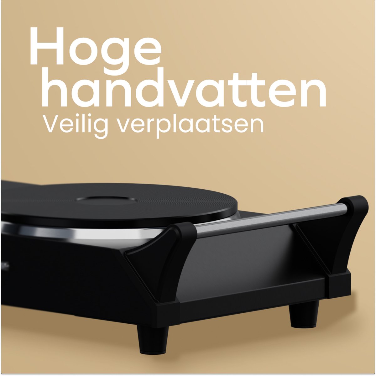 KitchenBrothers Elektrische Kookplaat - 2 Pits - 2500W - Zwart - afbeelding 4