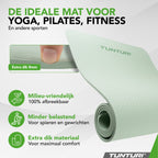 Tunturi Yoga Mat 8mm - Pilates mat - Extra dikke fitness mat - 183x61x0,8 cm - afbeelding 5