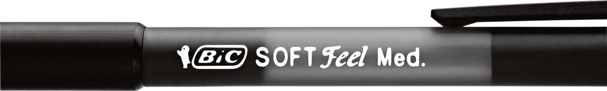 BIC Soft Feel Clic - Balpen - Comfortabele Grip - Pennen - Zwarte Inkt - Pen - 15 Stuks - afbeelding 3