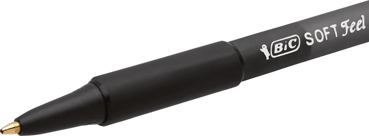 BIC Soft Feel Clic - Balpen - Comfortabele Grip - Pennen - Zwarte Inkt - Pen - 15 Stuks - afbeelding 2