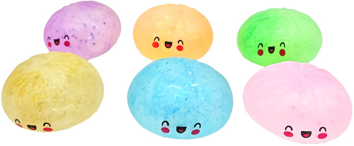 Jeppies® Squishy Dumpling – Stressbal Fidget Toy – Glitter Kleuren – Blind Box – 1 stuk - Kans op Golden Secret - afbeelding 3
