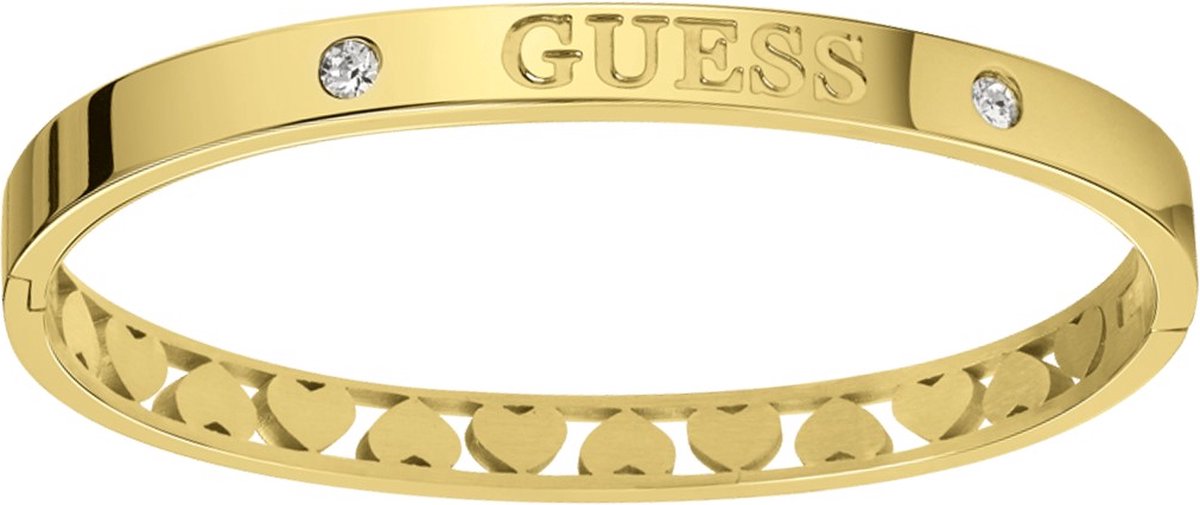Guess Dames Guess stalen plated bangle armband Heart - Staal - Armband - Cadeau - Stijlvol - Goudkleurig - afbeelding 1