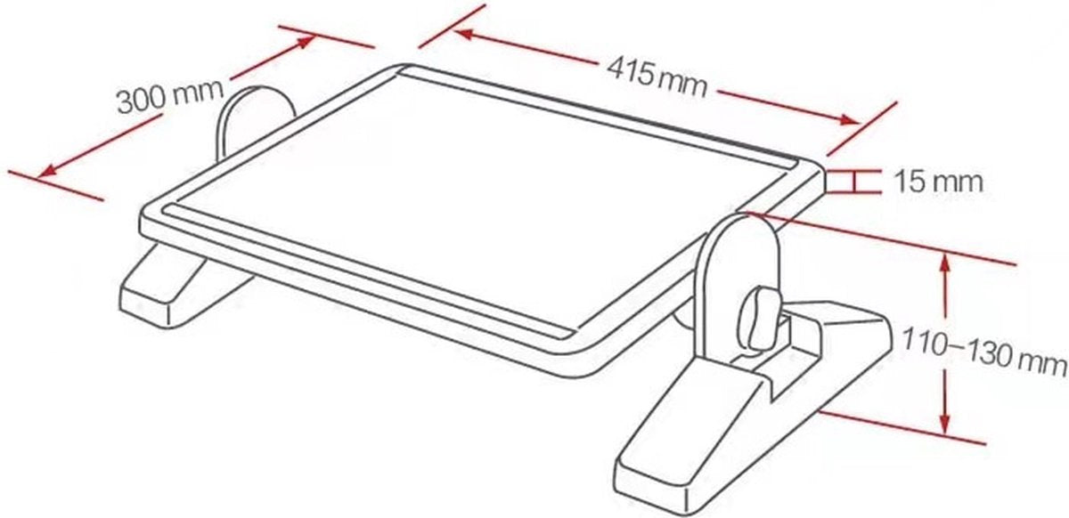 Voetensteun Bureau Ergonomisch - DIN 4556 Norm - Bureau Accessoires - Ergonomische Voeten Steun - Voetenbankje Verstelbaar - Anti Slip Foot Rest - Voetenbankje - afbeelding 3