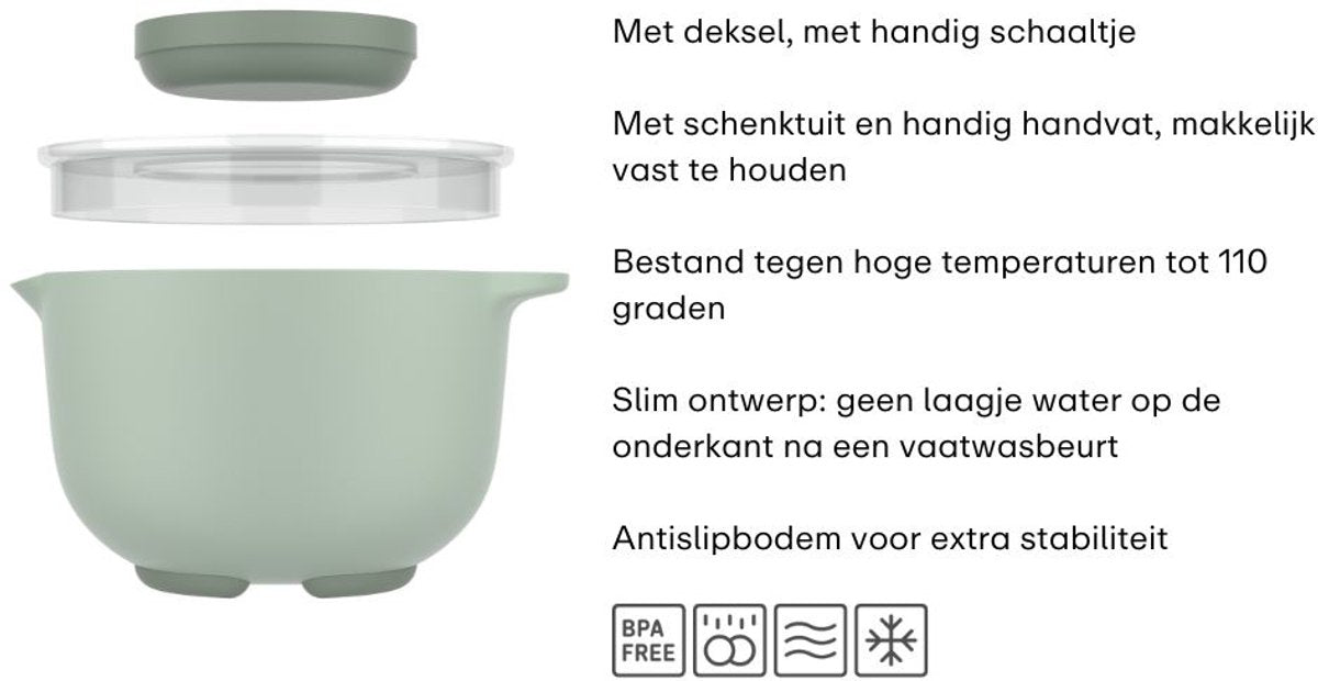 Mepal Beslagkom met spatdeksel Chef it - 3 l - afbeelding 3