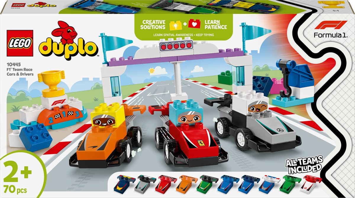 LEGO DUPLO Stad F1 team racewagens en coureurs - 10445 - afbeelding 1