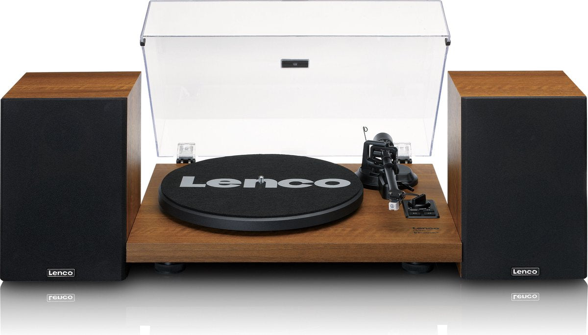 Lenco Platenspeler met Bluetooth - Twee externe Speakers - Ingebouwde Versterker - LS-480WD - Hout - afbeelding 1