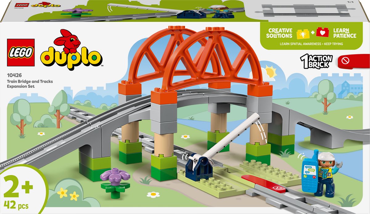 LEGO DUPLO - Stad Treinbrug en rails uitbreidingsset - 10426 - afbeelding 1