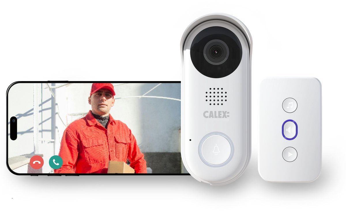 Calex Video Deurbel met Camera - Wit - afbeelding 1