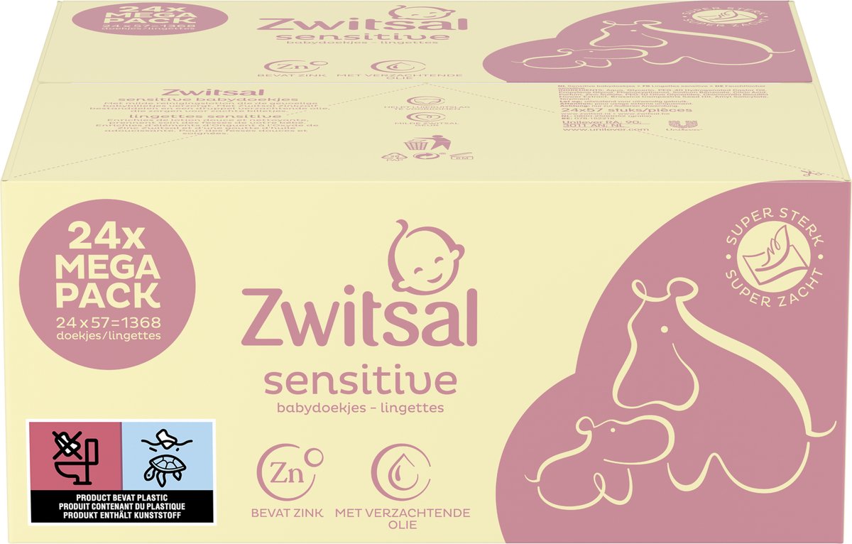 Zwitsal Sensitive Billendoekjes - 1368 stuks - afbeelding 3