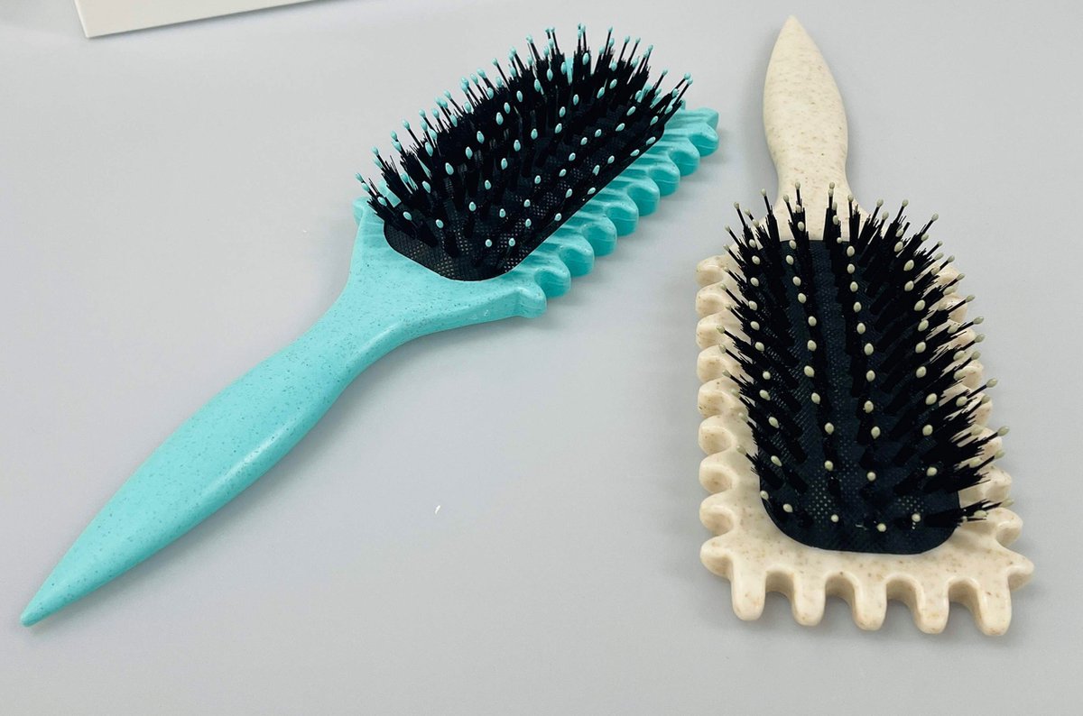 Curl Define Borstel Crème – Anti-pluis Krullenborstel – Voor 2A t/m 4C Haar – Zonder Trekken – Styling Brush - afbeelding 2