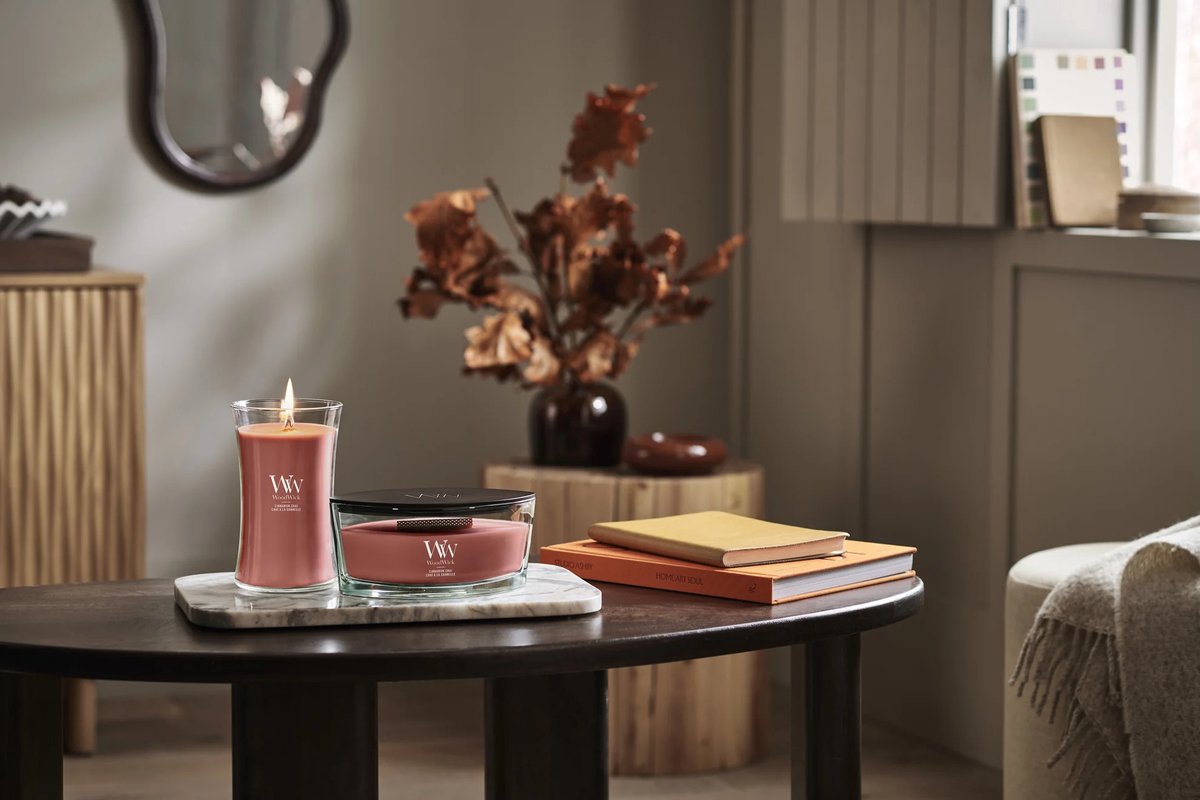 WoodWick Hourglass Large Geurkaars - Cinnamon Chai - 130 branduren - afbeelding 5