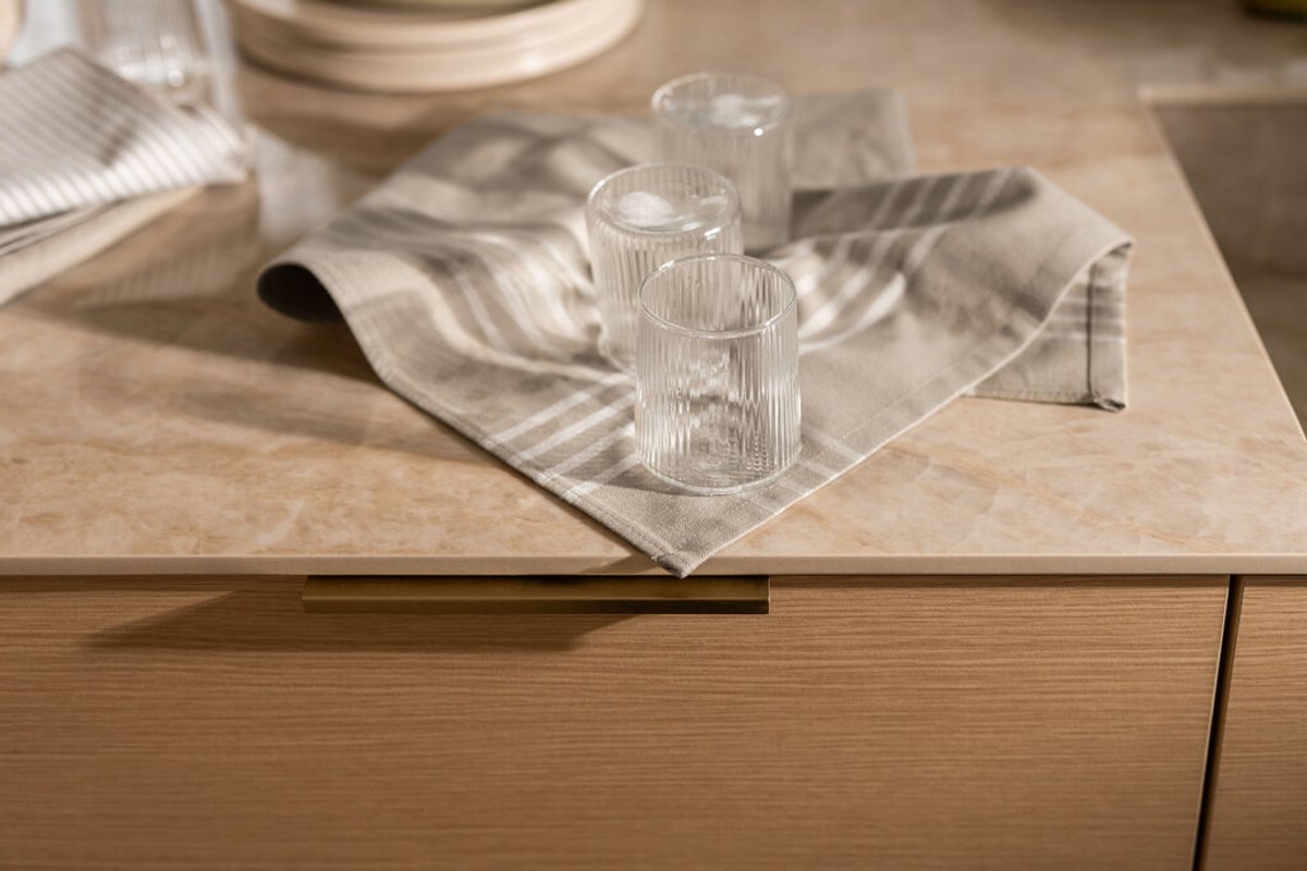 Walra Keukenset Superior Kitchen Set - 2x 50x70 + 1x 50x50 - Taupe / Wit - afbeelding 4
